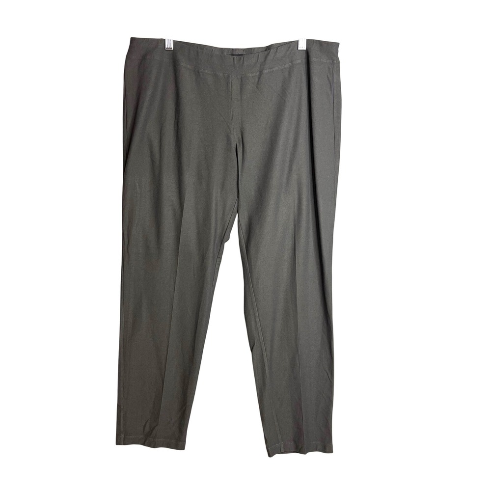 Eileen‎ Fisher Washable Crepe Ankle Pants Size XL Gray Pull On Travel Casual